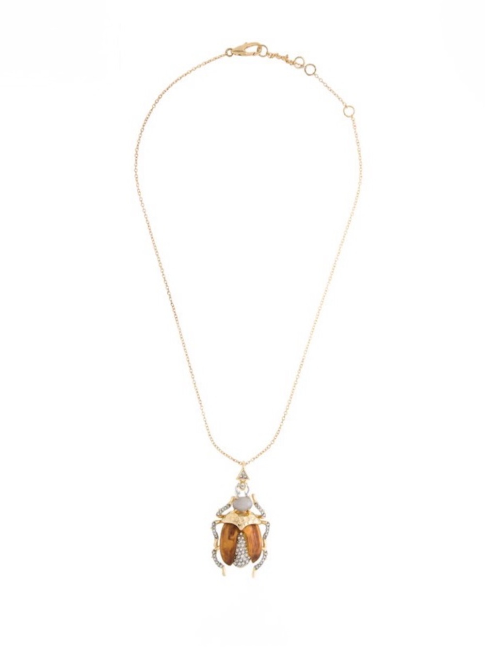 NEW Alexis Bittar Pave Crystal Encrusted Scarab Beetle Bug Necklace Lucite AU06